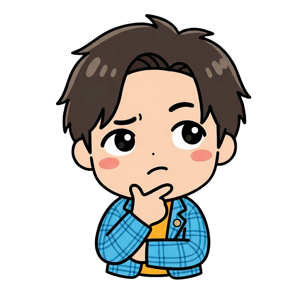 悩んでいるキャラクター